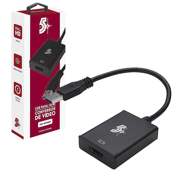 Conversor Adaptador 2 Tela Hdmi Usb 3 Full Hd Windows e Mac
