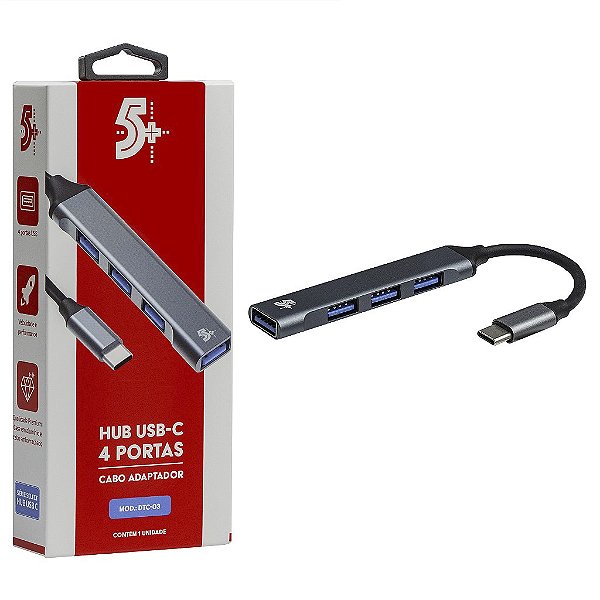 Adaptador Hub USB C Tipo C 4 Portas USB 3.0 2.0 Para Mac