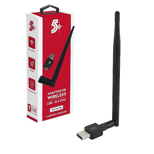 Adaptador Usb Wireless 2.4Ghz Com Antena Usb 2.0 PlugnPlay