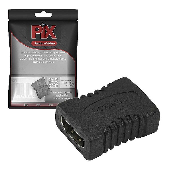 Junção Emenda Hdmi Femea Para Hdmi Femea Full Hd 1080p Pix