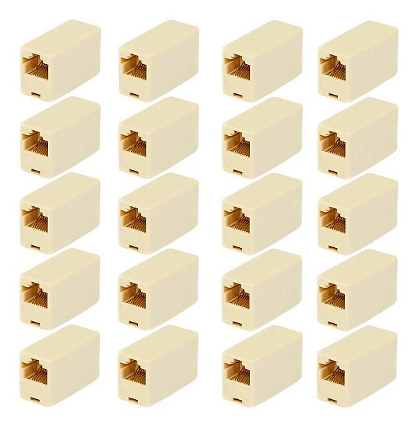 Kit 20 Emenda Rj45 8x8 Cat5 Cat6 1 Gbps Emenda Cabo De Rede
