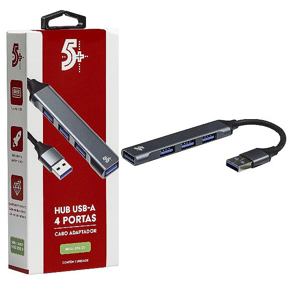 Hub Ampliador de Usb 4 Portas 1xUsb 3.0 3xUSB 2.0 5Gbps