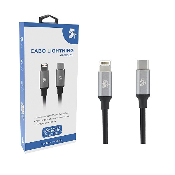 Cabo Compatível Para Iphone Usb C Turbo 2.0 1,2M Aluminum