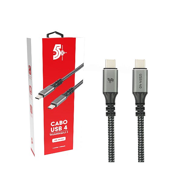 Cabo Usb Tipo C Thunderbolt 3 Para Mac Pd 40GB 100W 1 Metro