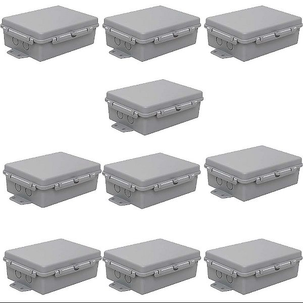 10 Caixas Herméticas Multiuso Plástica Baby Wireless Cinza
