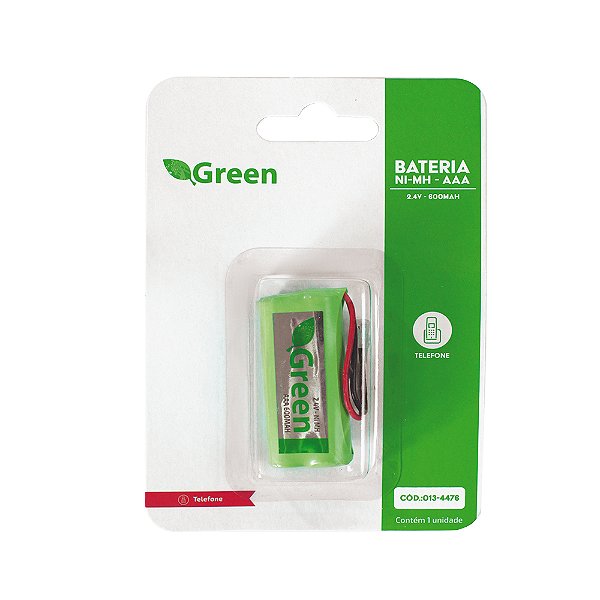 Bateria Para Telefone Sem Fio 2.4V 600Mah Aaa Plug Universal