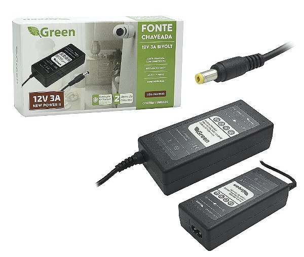 Fonte Chaveada 12v 3a 36w Bivolt P4 5,5*2,1mm Cftv Monitor