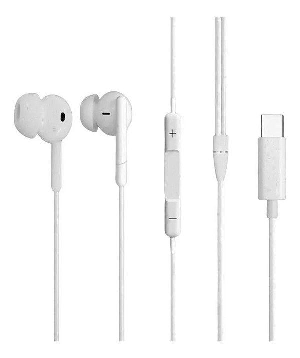 Fone De Ouvido Design Branco Intra Usb C Para Iphone 15 16
