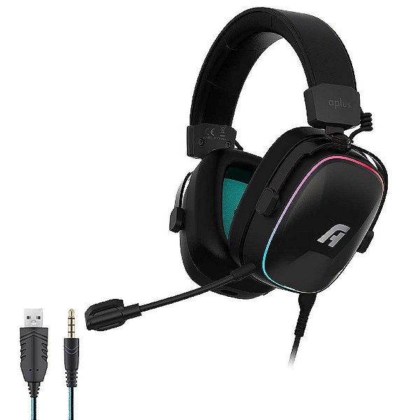 Headset Gamer A+ P3 3,5mm Atis Preto AH200 Para Ps5 e Xbox