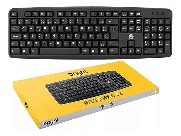 Teclado Conexão Usb Padrão Abnt || 107 Teclas 1,30cm Bright
