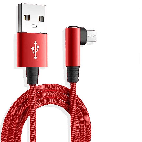 Cabo Gamer 99 Uber 90 Graus Tipo C Usb C 1M Turbo Vermelho
