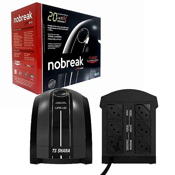 Nobreak Ups Mini 600va Bivolt/115v 4003 Ts Shara 6 Tomadas