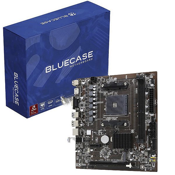 Placa Mãe Am4 A320 Bluecase Hdmi M2 Nvme P/ Ryzen 1ª Até 5ª