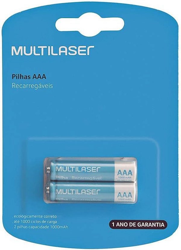 Pilha recarregavel 3A - 1000 mah cartela com 2 pilhas Cb051