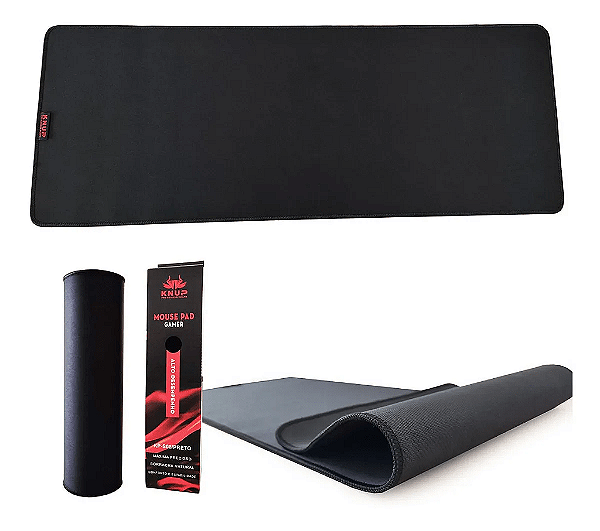Mouse Pad Gamer Xl Extra Grande Preto Speed 80x30cm Knup
