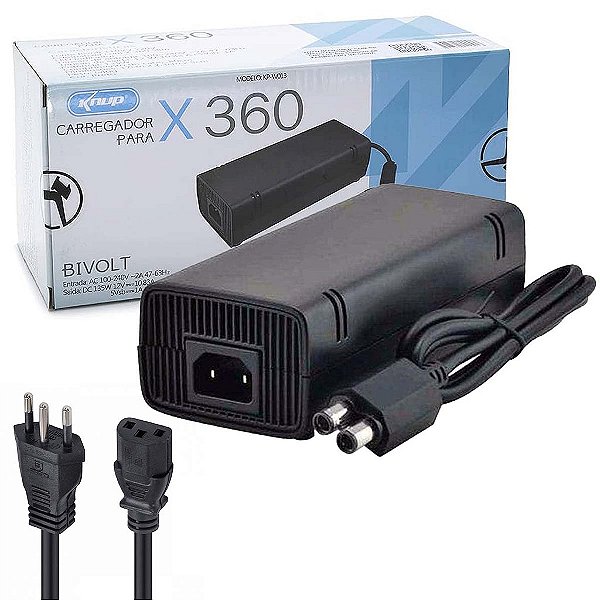 Fonte Xbox 360 Slim Bivolt 110v 220v 135w C/ Cabo De Força