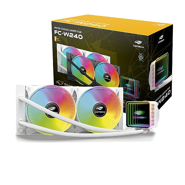 Water Cooler 120Mm Rgb Amd/Intel Fc-W240Whrgb C3 Tech