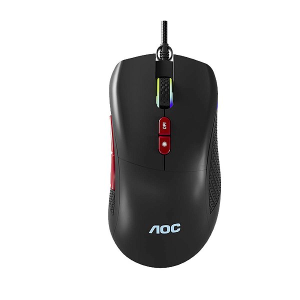 Mouse Gamer Aoc Usb Rgb Rainbow 7 Botões 7200dpi GM180B