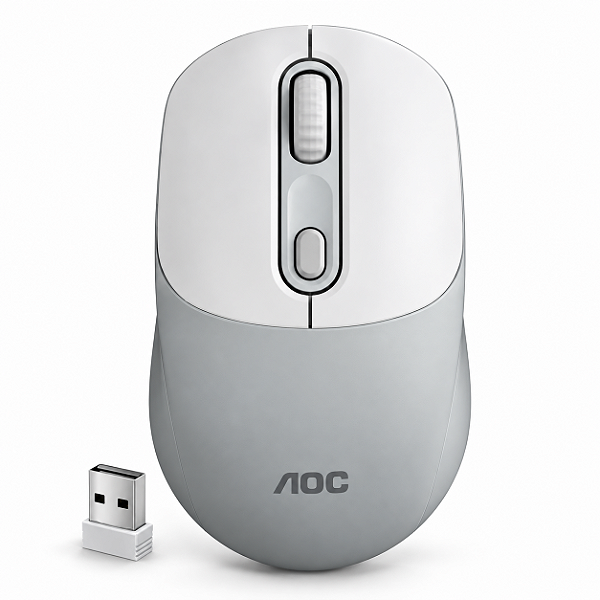 Mouse Optico Sem Fio Aoc 2,4Ghz e Bluetooth Recarregável
