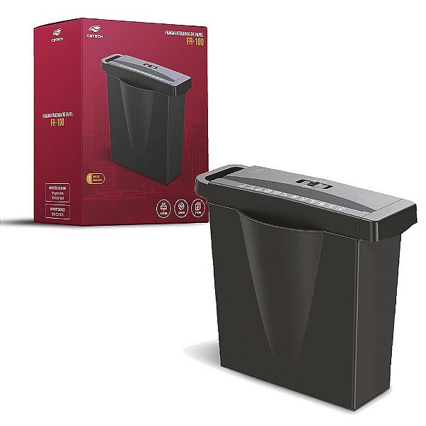 Fragmentadora De Papel Cartão Grampo 110 v C3Tech Fr-100Bk