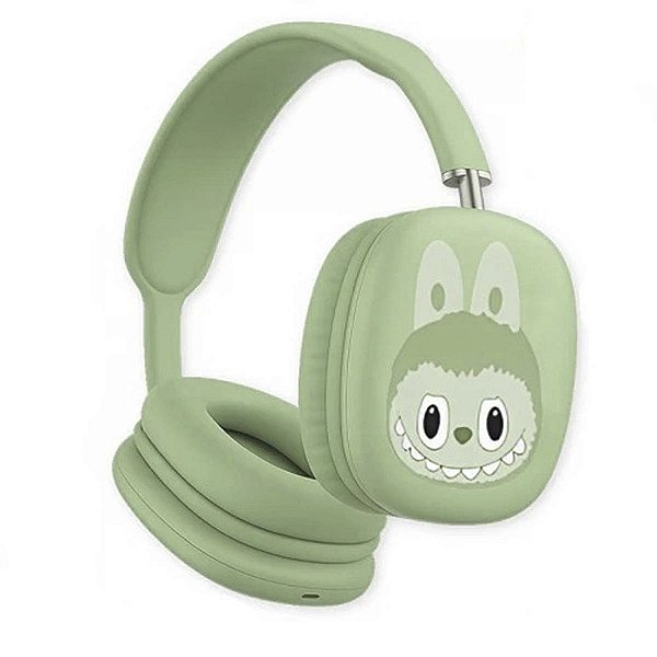 Fone De Ouvido Bluetooth Criança Infantil Xcell Labubu Verde