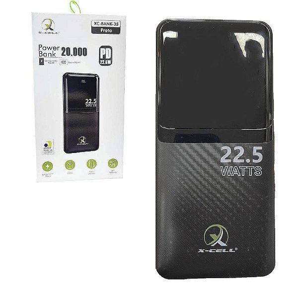 Carregador Portátil Powerbank 20.000Mah Usb C Light Preto