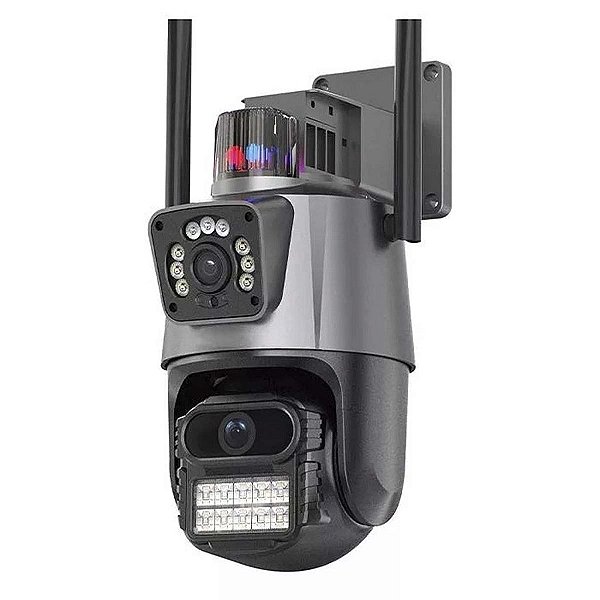 Camera Speed Dome Externa Poe 360º FHD 2 Lentes Com Fonte