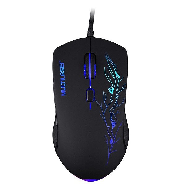 Mouse Gamer Preto Usb Mo276 Multilaser 3200DPI 7 CORES LED