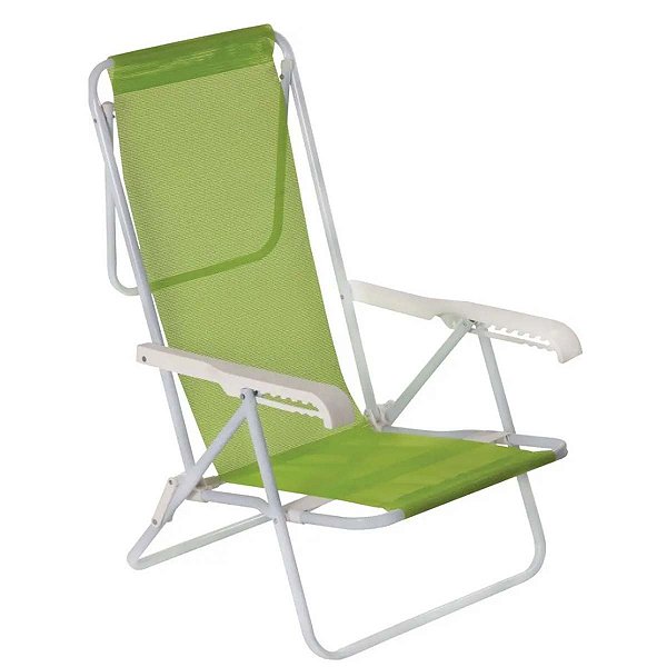 Cadeira Reclinavel 8 Posições Aluminio Verde Limão Novidade