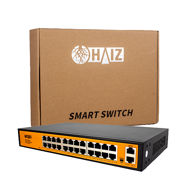 Switch 24 Portas Gigabit POE + 2 Portas Uplink Vlan HAIZ