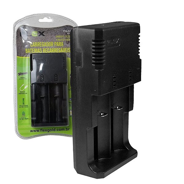 Carregador De Baterias 18650 18500 22650 26550 Flex Fx-c09