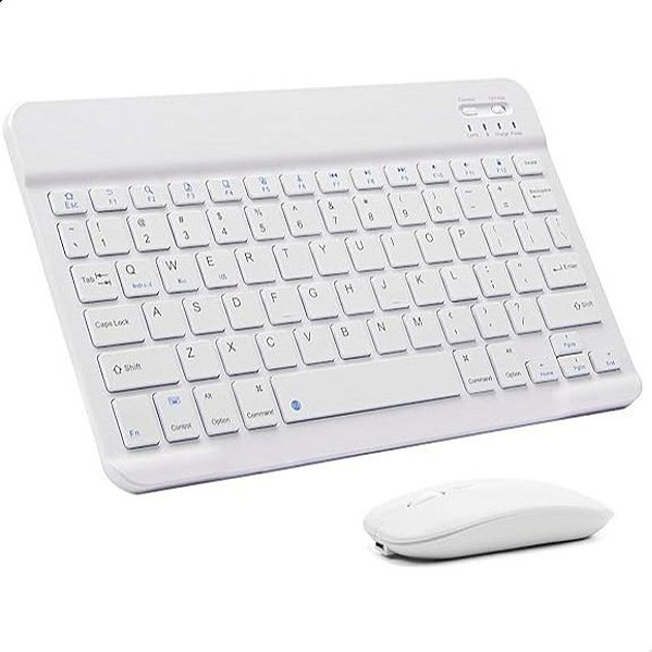 Kit Mouse Teclado Sem Fio Wireless Notebook Tablet Ipad Top