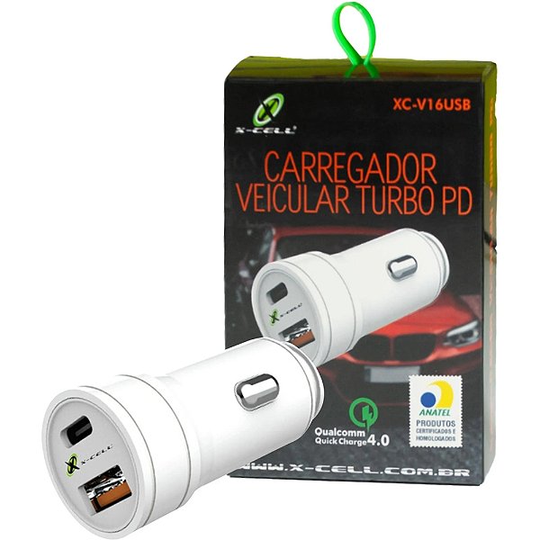 Carregador Veicular Turbo Pd  Mod: Xc-v16usb