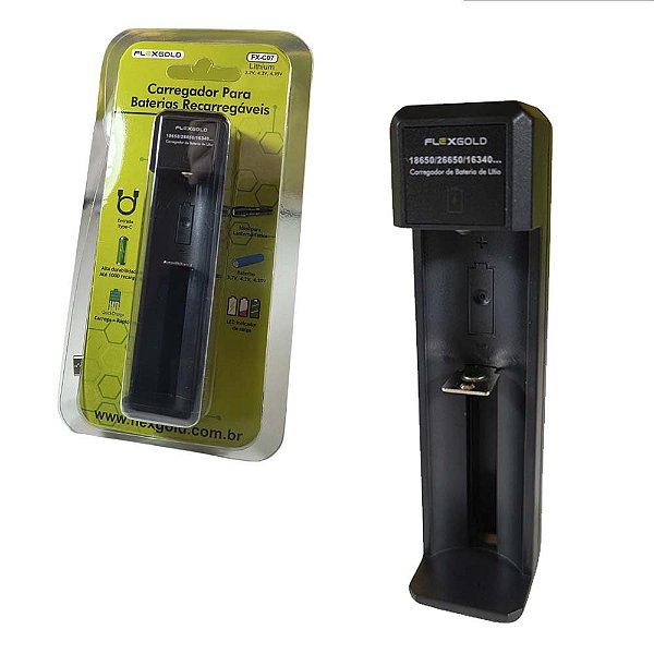Carregador Xcell Para Baterias 26650/22650/18650/18500 Flex