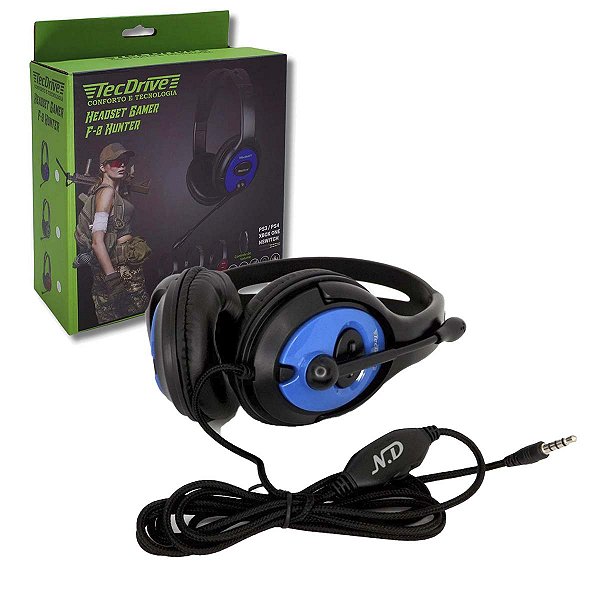 Fone De Ouvido Headset Gamer P3 Para Ps4 XBOX Note Azul