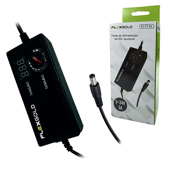 Fonte De Energia Regulável Universal 3v A 24v Até 3a Pino P4