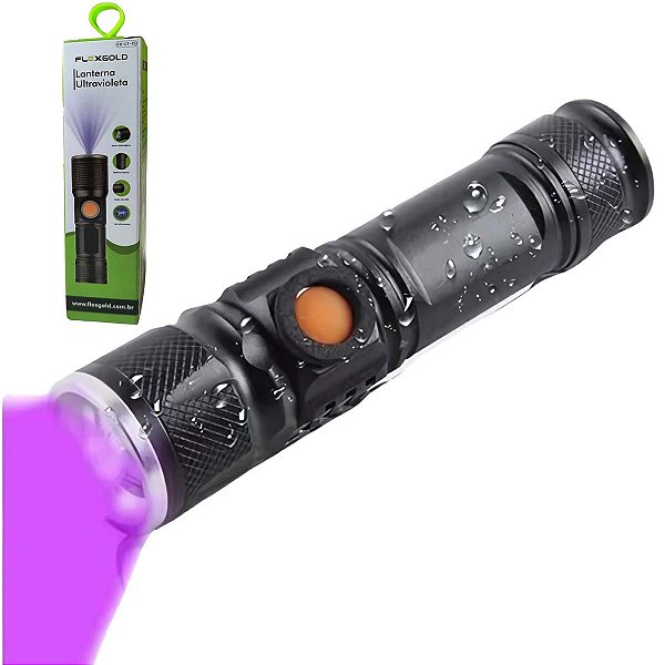 Lanterna Ultravioleta Flex Recarregável Usb Zoom 4x