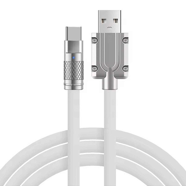 Cabo Usb C Tipo C Turbo Metal Silicone 120w 5a Flexivel Bran
