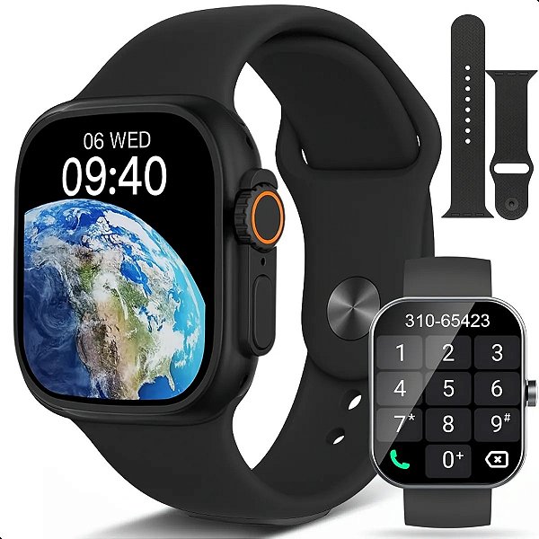 Relógio Inteligente Smart Watch T30 2.01 51mm Pulseira Preto