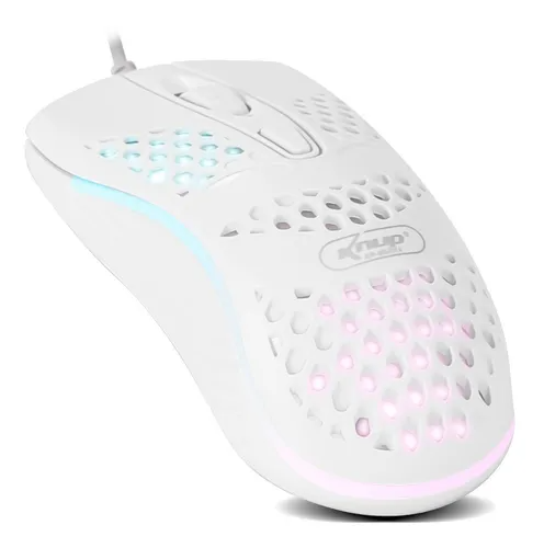 Mouse Gamer Usb Ultra Leve Colmeia 1000Dpi Kp-Mu010 Branco