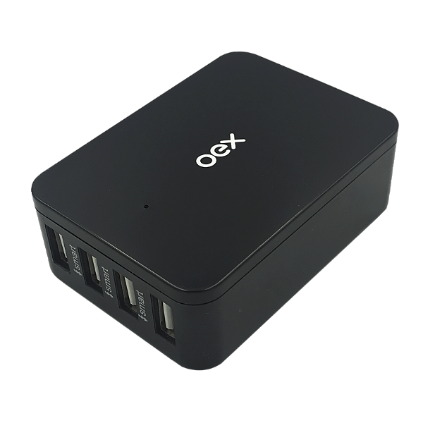 Carregador Tomada 4 Portas Usb C/ Cabo 1,2 M Turbo Oex Cg400