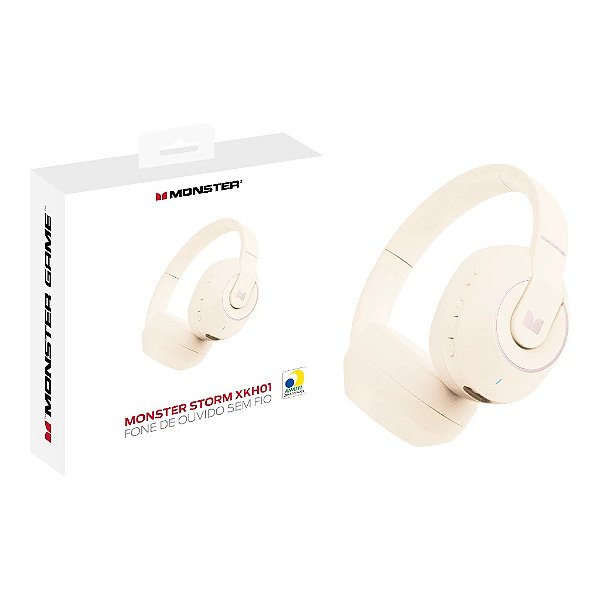 Fone Bluetooth 5.3 Headphone Gamer Monster 25 Horas Rosê