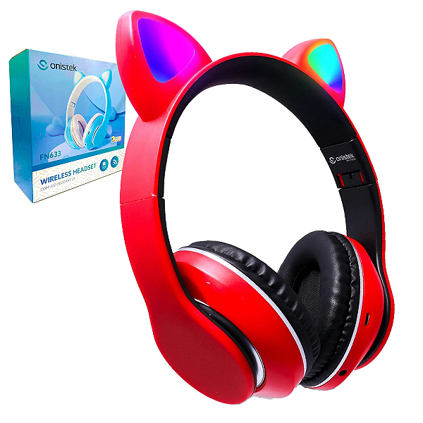 Fone De Ouvido Sem Fio Headset On-Fn633 Vermelho