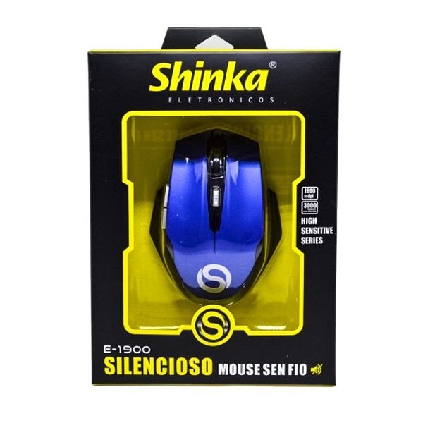 Mouse Gamer Sem Fio Wireless Rgb1600 Dpi Azul Shinka