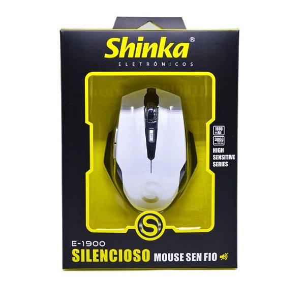 Mouse Gamer Sem Fio Wireless Rgb1600 Dpi Branco Shinka