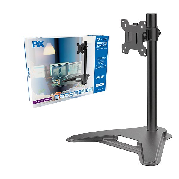 Suporte Monitor Ajustavel 13 A 32'' Com Base Preto Px-22