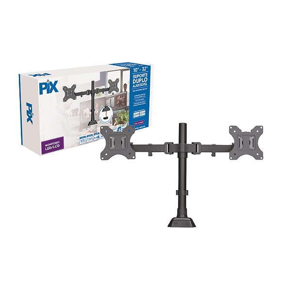 Suporte Duplo De Mesa Pix Para TV Monitor De 10" Até 32"