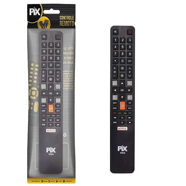 Controle Remoto Compativel Tcl Rc802N Netflix Globo Play Pix