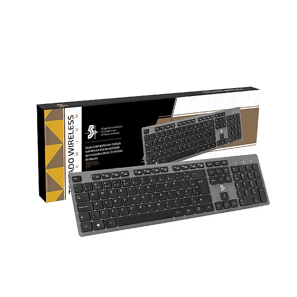Teclado Sem Fio Wireless 2.4GHZ Office Premium 5+