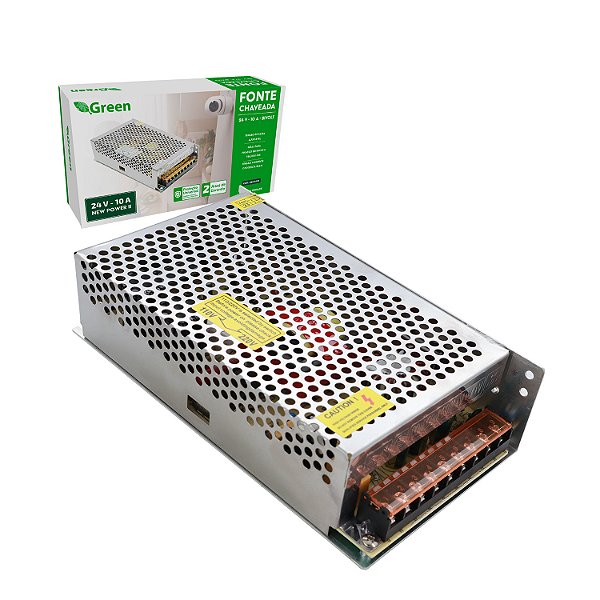Fonte Chaveada 24v 10a 240w Bivolt Gabinete Metal Colmeia